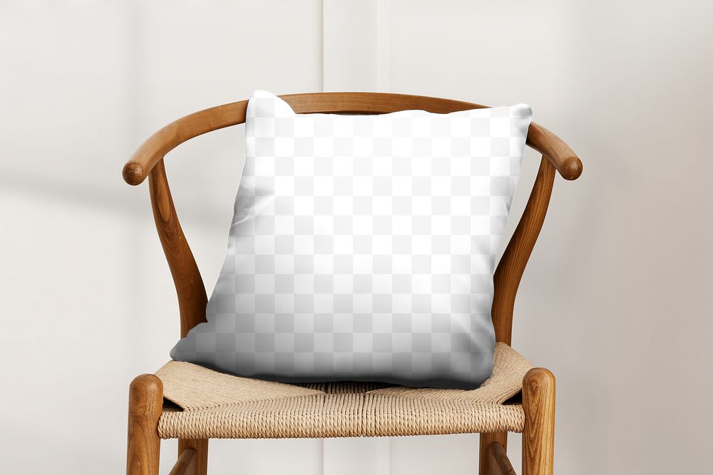 Cushion png mockup pillow on a chair