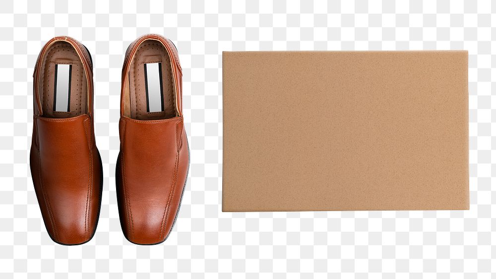Shoe box png mockup on transparent background formal apparel