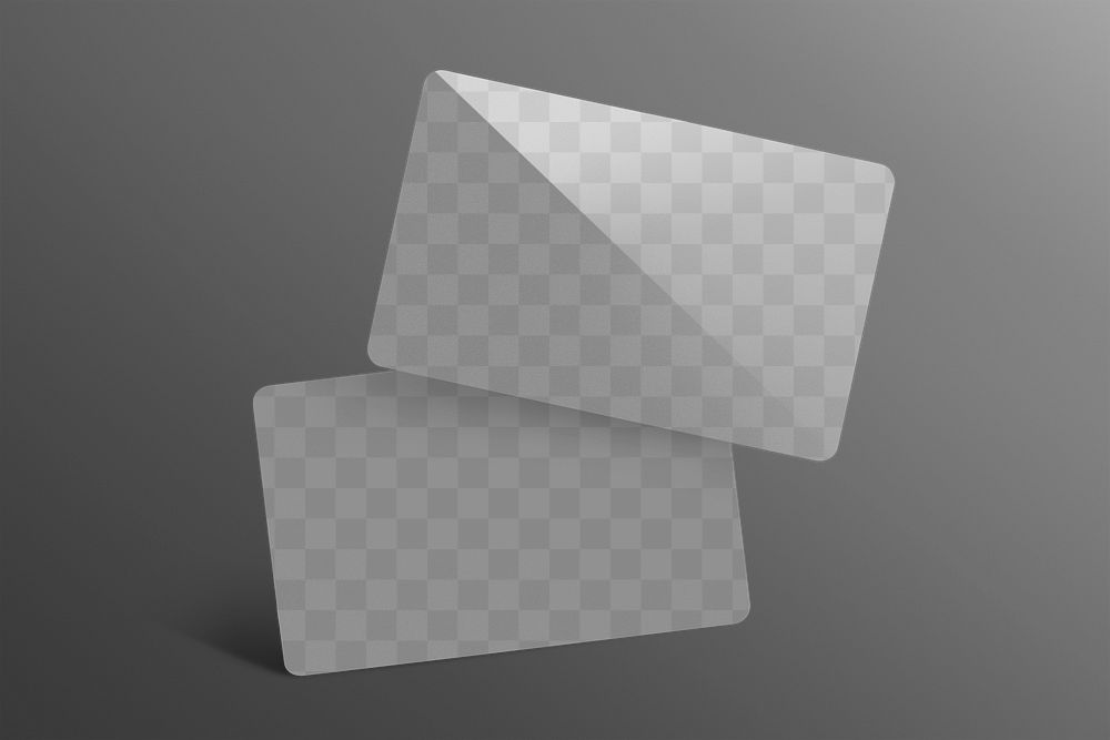 Credit card png mockup on gray background