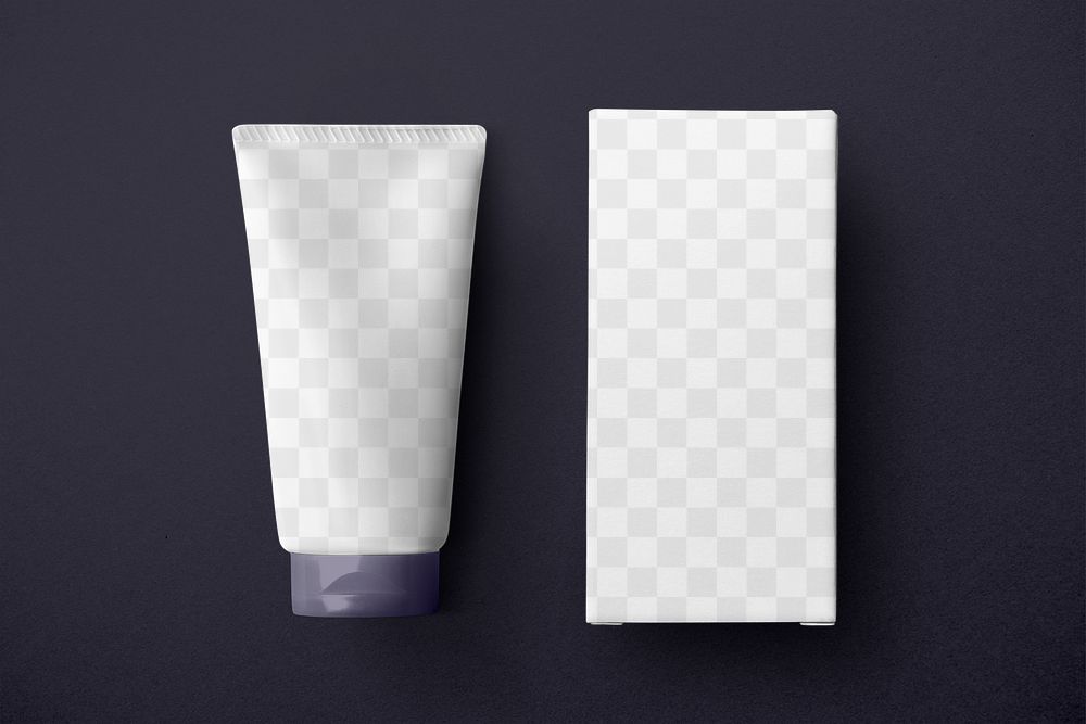 Cosmetic tube png mockup transparent, business branding design, beauty product packaging