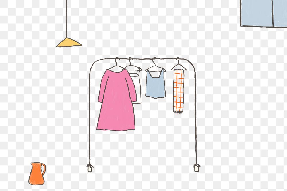 PNG clothing rack transparent background with modern home interior