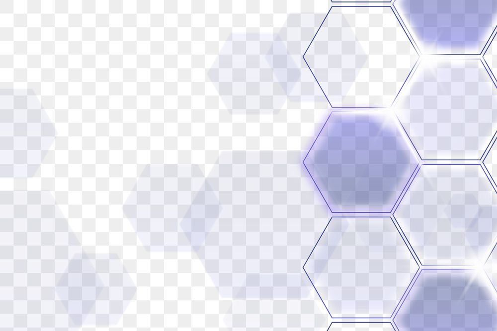 Hexagon border png transparent digital technology background