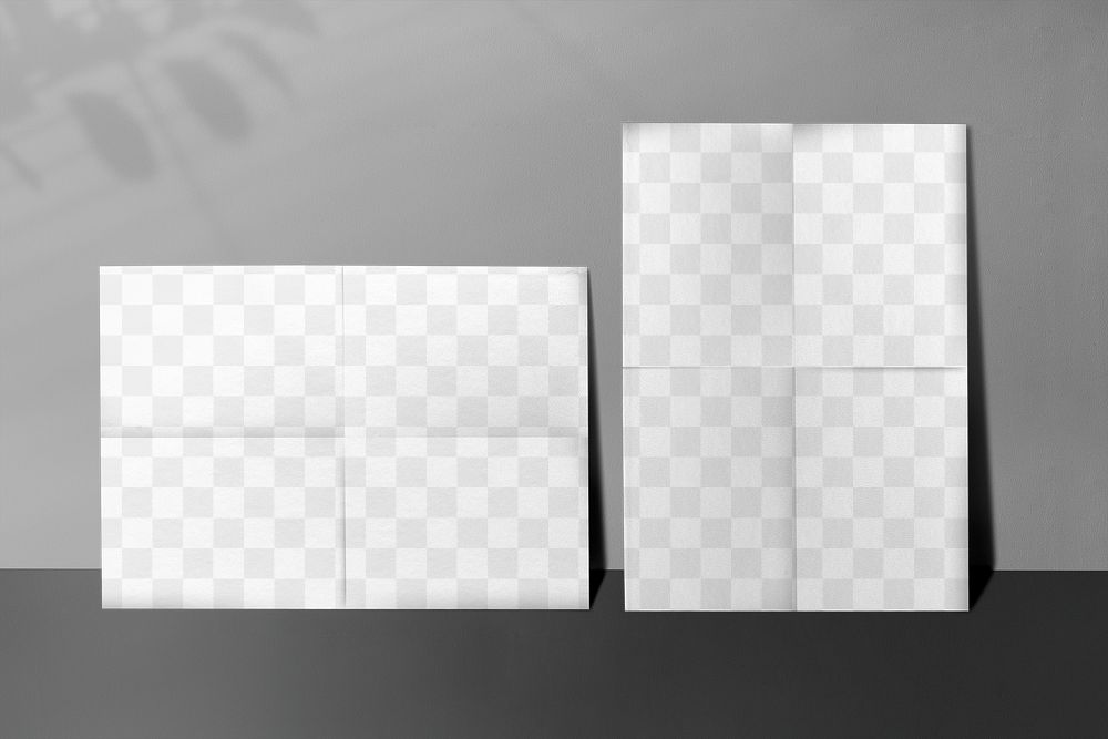 Paper transparent mockup png leaning against the wall