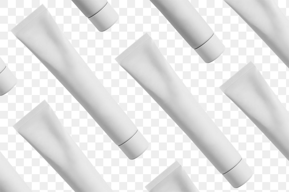 Blank tube for beauty product on transparent background