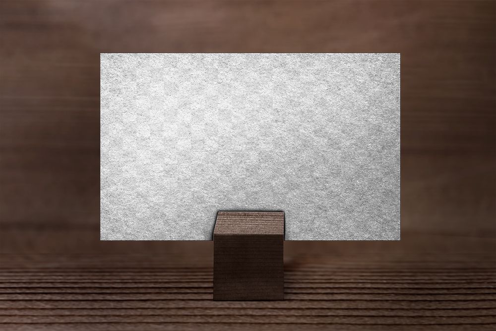Name card png transparent mockup on wooden background