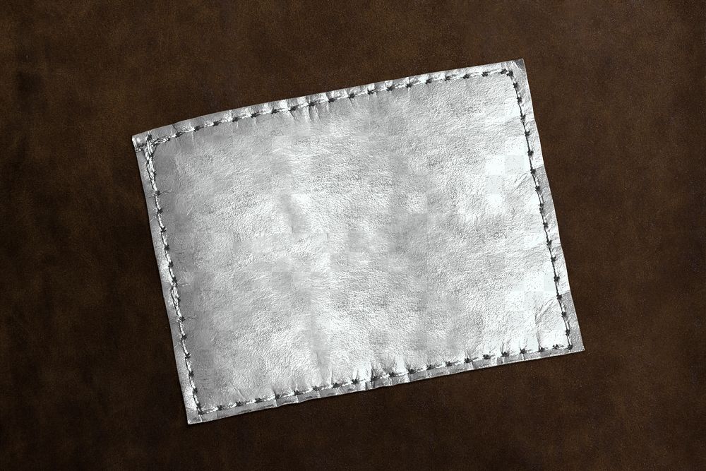 Leather label transparent png mockup for apparel brand