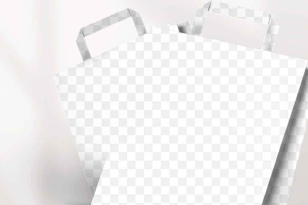 Paper shopping bag png mockup