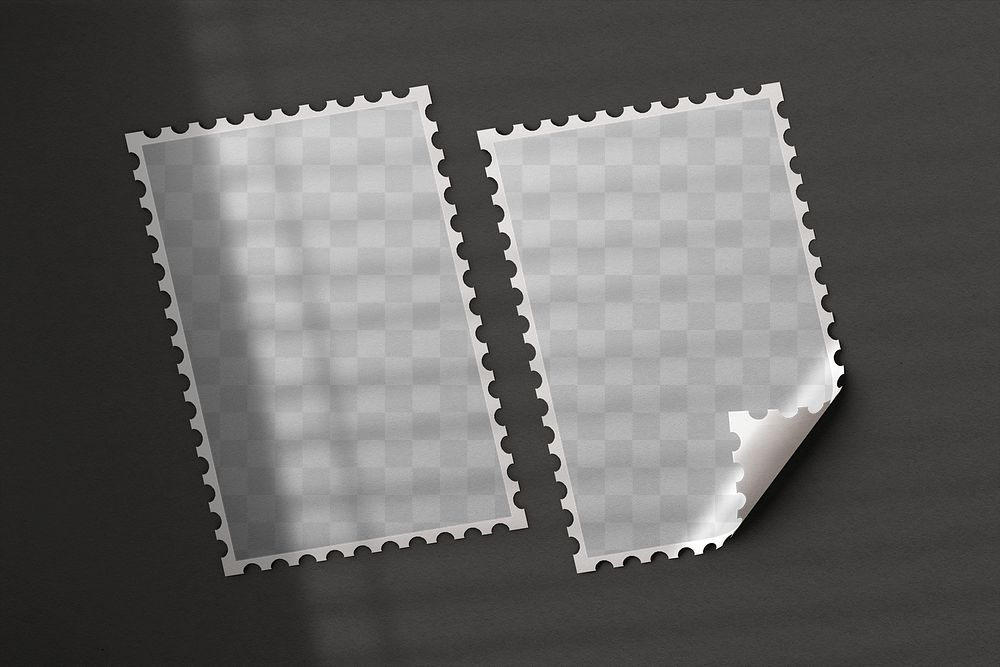 Postage stamp png transparent mockup