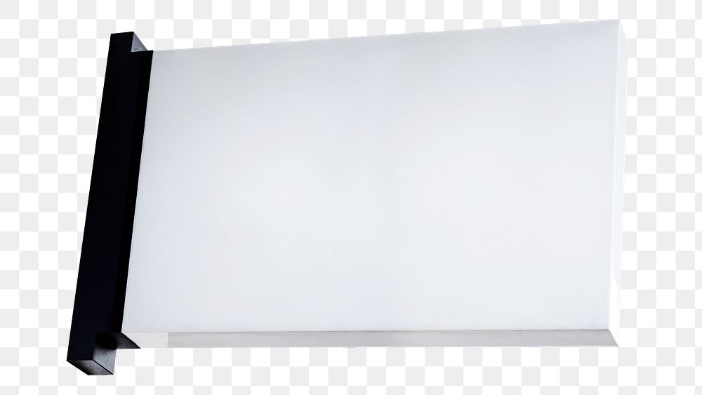 Signboard mockup png on a wall