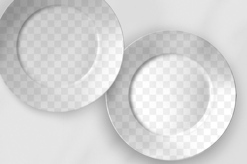 Two plate mockups png tableware