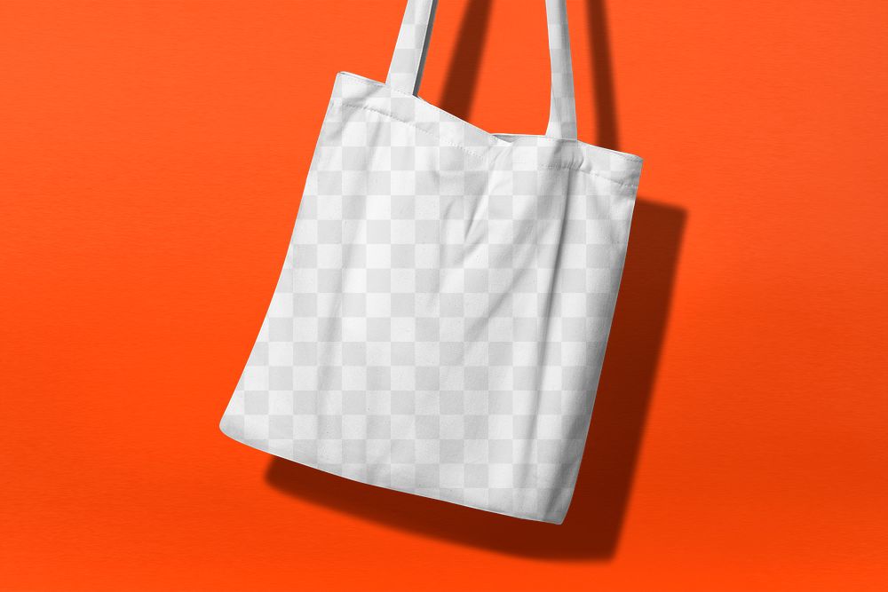 Tote bag mockup png transparent, eco fashion
