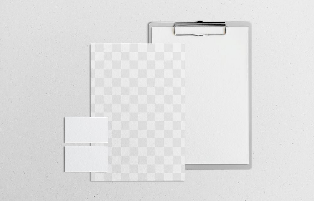 Paper stationery mockup png with name card