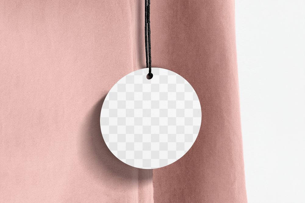 Clothing tag mockup png transparent, apparel branding