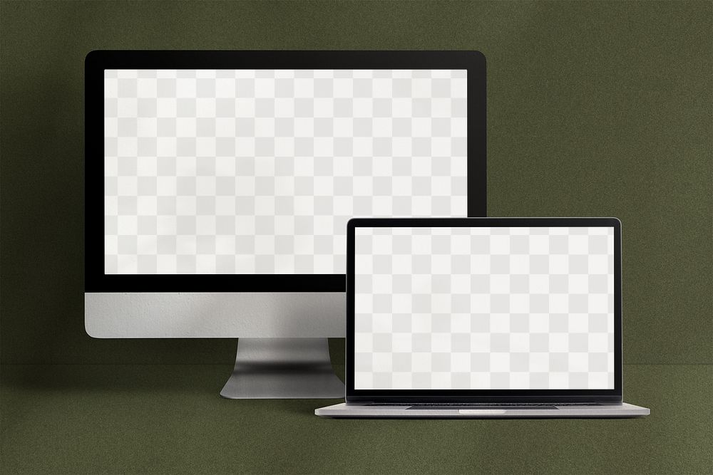 Computer laptop screen mockup png digital device