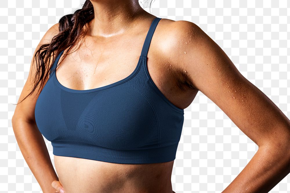 Close up of a woman in sportswear transparent png
