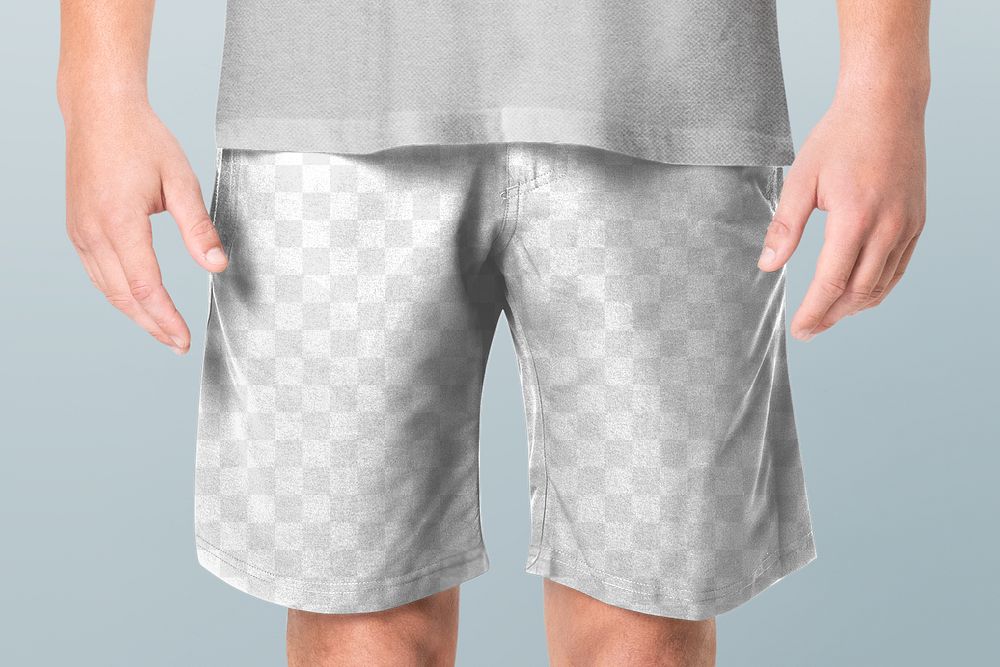 Shorts png mockup transparent men&rsquo;s basic wear fashion