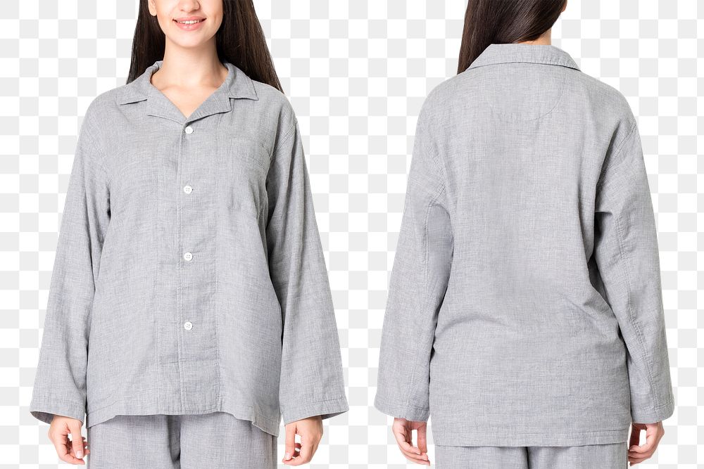 Pajamas png mockup gray unisex sleepwear apparel