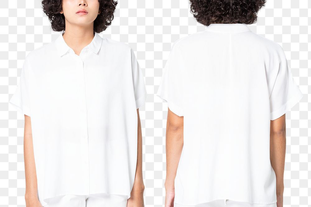 Blouse png mockup in white women&rsquo;s casual fashion