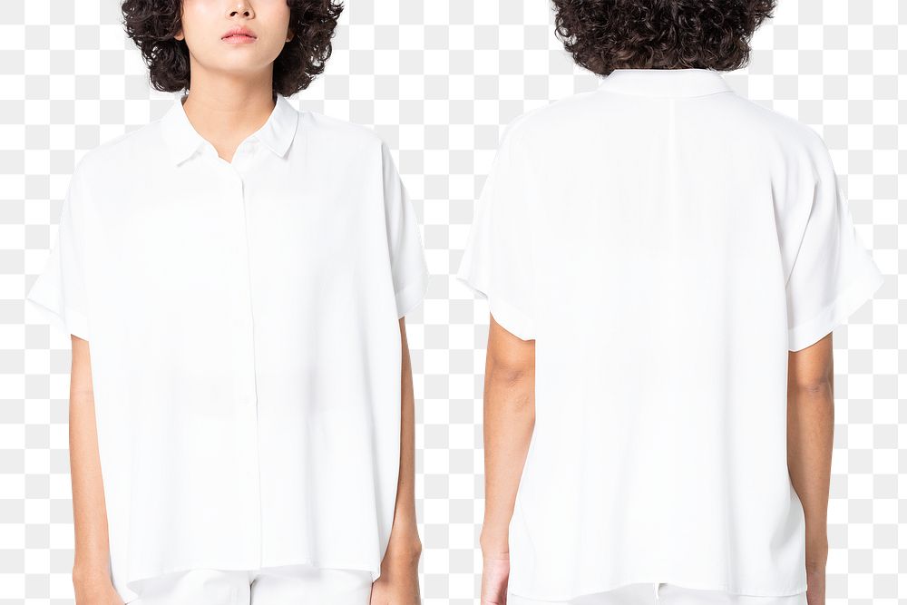 Blouse png mockup in white women’s casual fashion