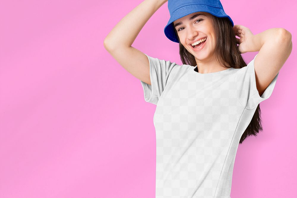 Women's t-shirt png mockup, casual fashion 