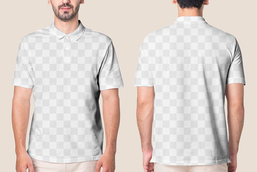 Png polo shirt mockup transparent men’s casual business wear