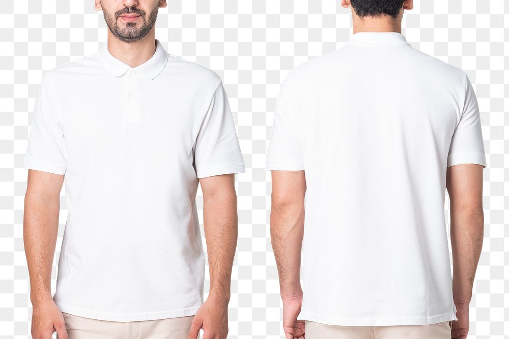 Png polo shirt mockup in white men&rsquo;s casual business wear