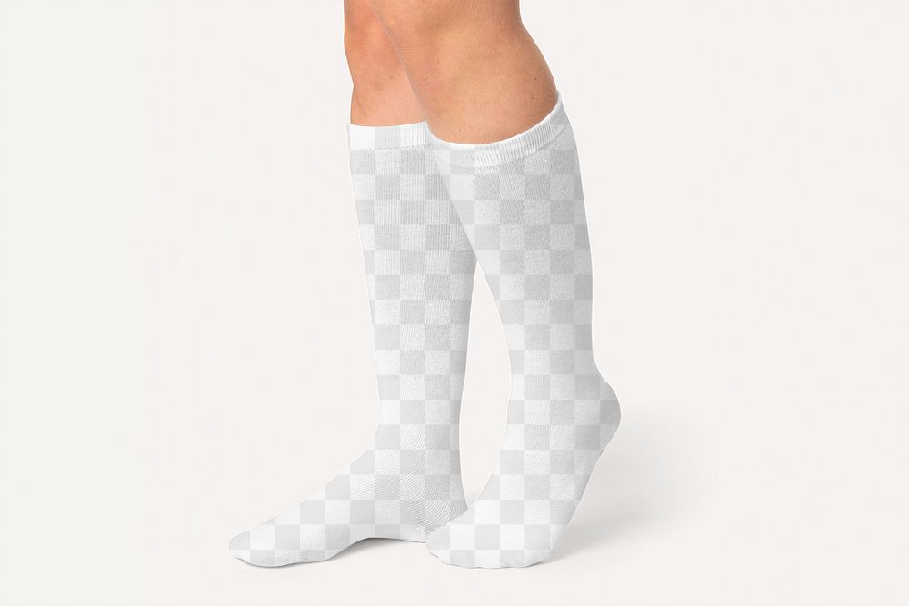 Socks png mockup transparent, apparel branding design