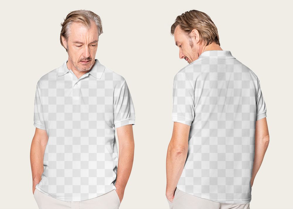 Polo shirt png mockup transparent casual apparel