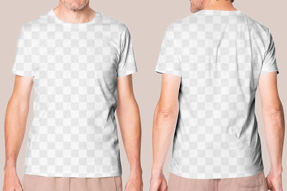 T-shirt png transparent mockup for men&rsquo;s apparel ad