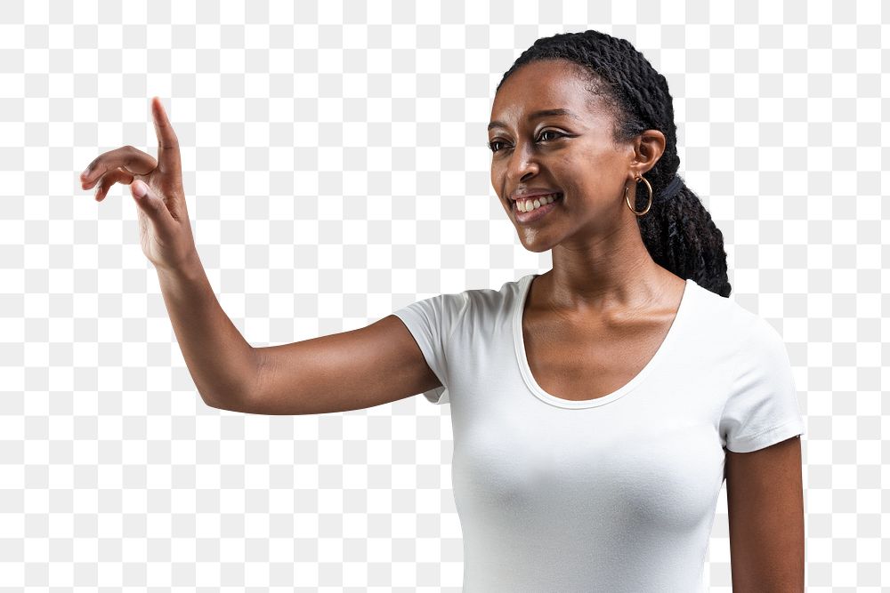 African American woman pointing png