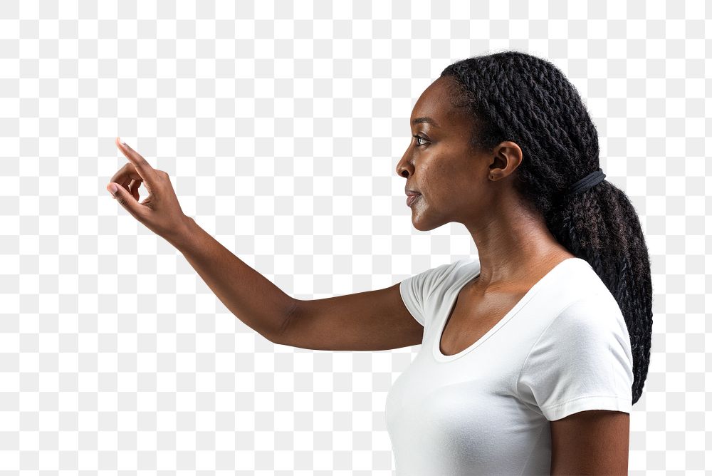 African American woman pointing png