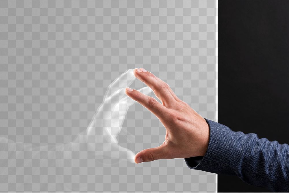Png  virtual screen transparent background with hand futuristic technology