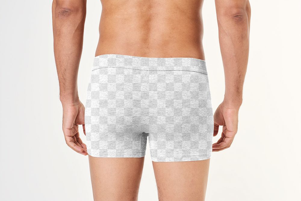 Men's boxer shorts png underwear mockup