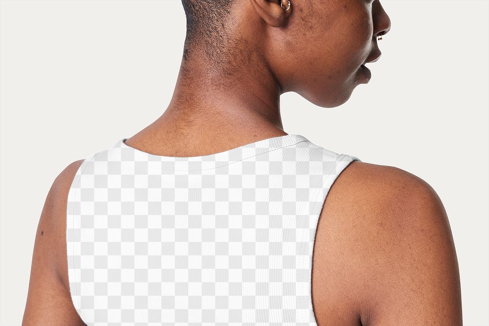 Png tank top mockup on a black woman 