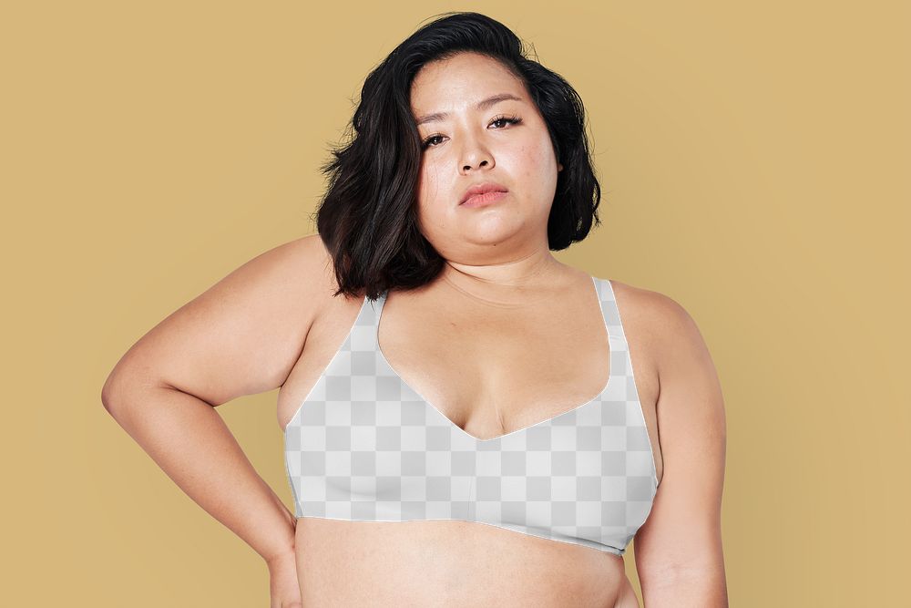 Png women's bra mockup plus size fashion