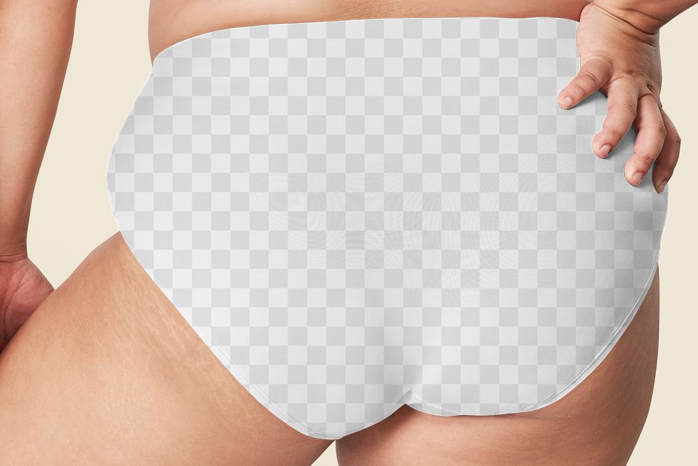 Size inclusive png women's underwear mockup studio shot