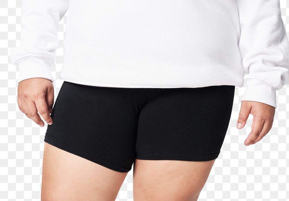 Men's white sweather and shorts png mockup fashion shoot in studio