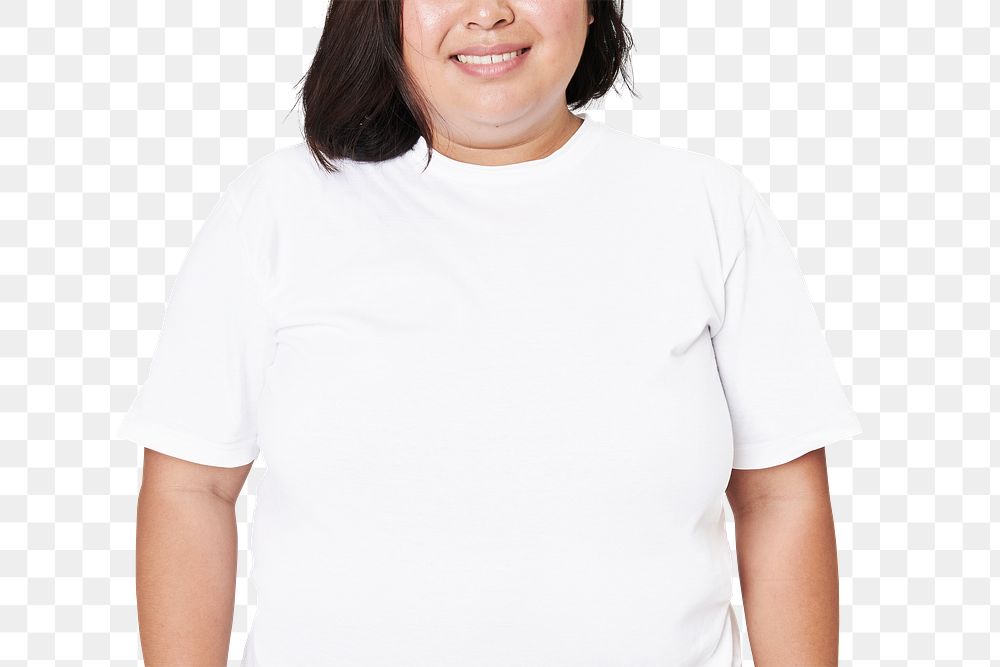 Women's white t-shirt mockup png fashion shoot in studio