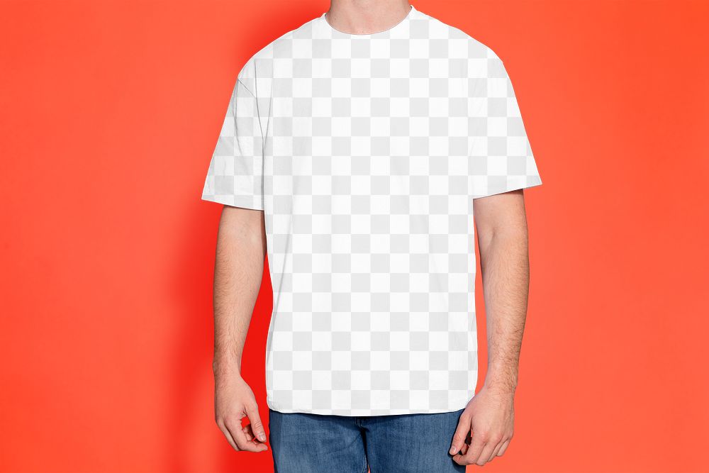 Men's tshirt png mockup, transparent design 