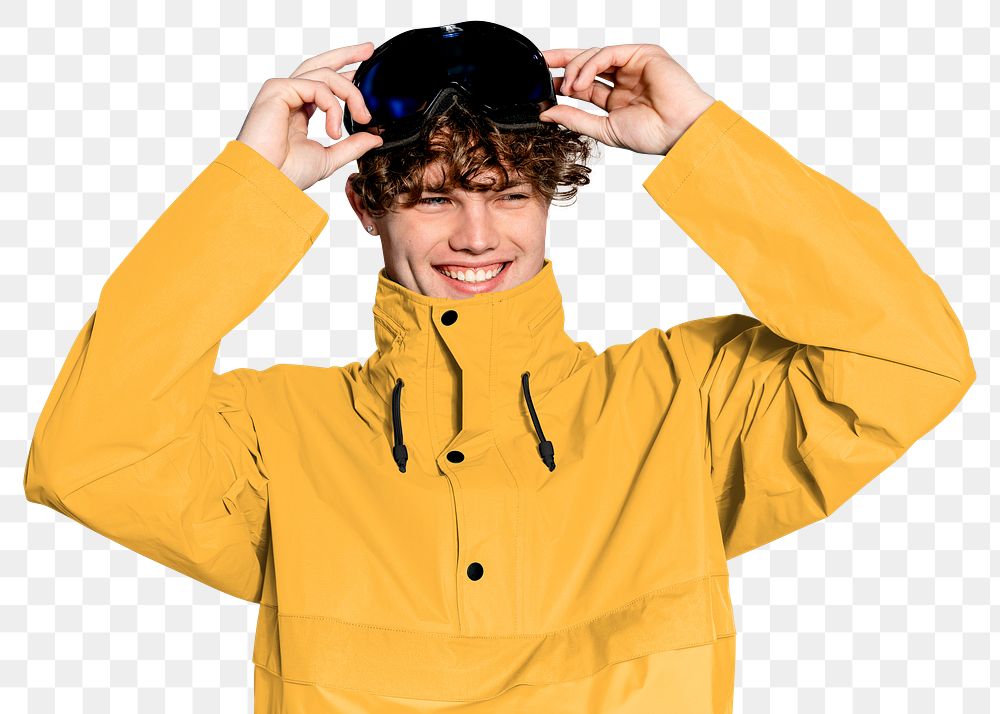 Skier outfit png man, transparent background