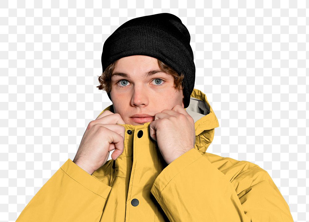 Man png in winter clothes, transparent background