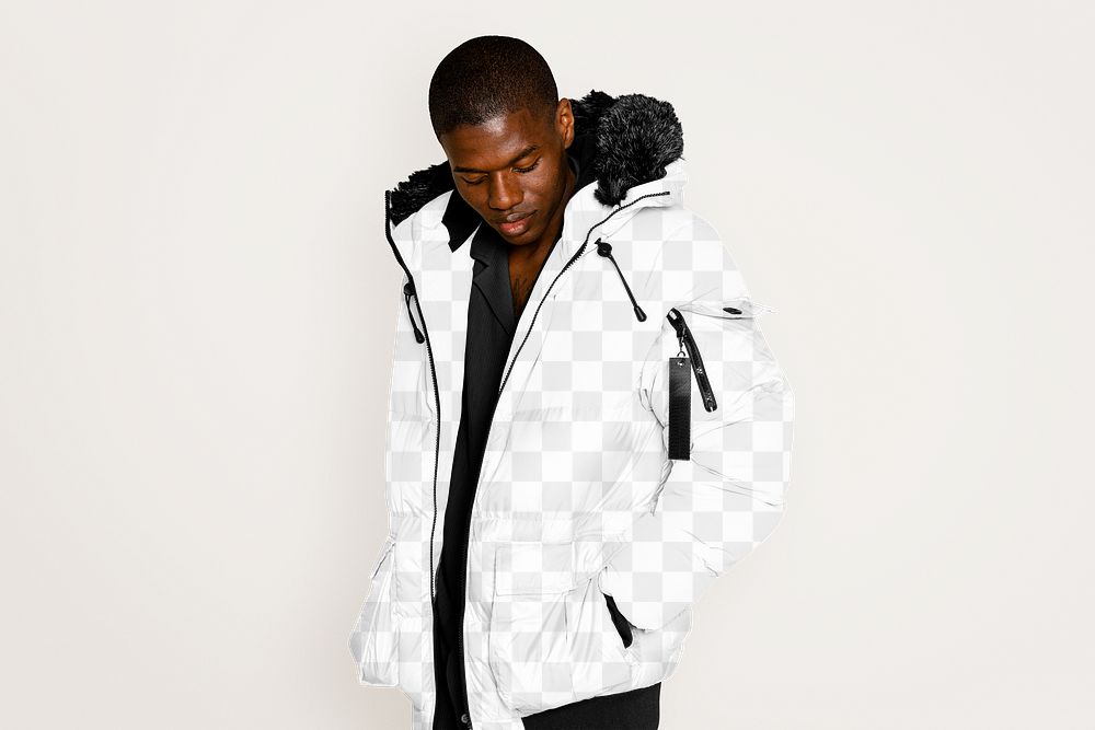 Ski jacket png mockup, winter apparel, transparent design
