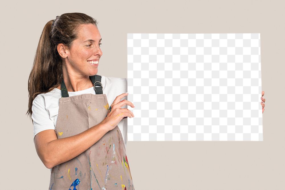Painting canvas png mockup presented by artist
