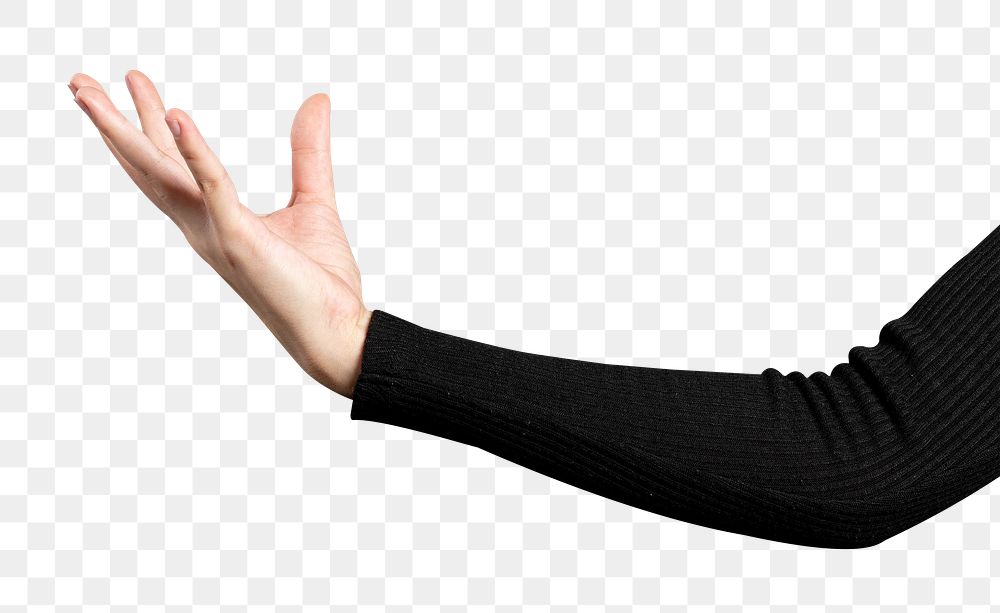 Hand gesture png mockup presenting on an invisible object