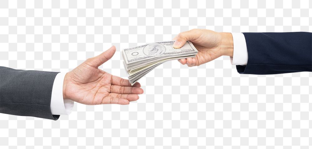 Png Business proposal purchase mockup hands holding money