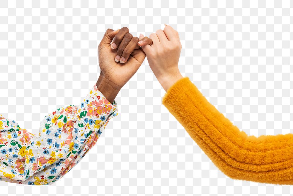 Png Pinky promise hands mockup gesture