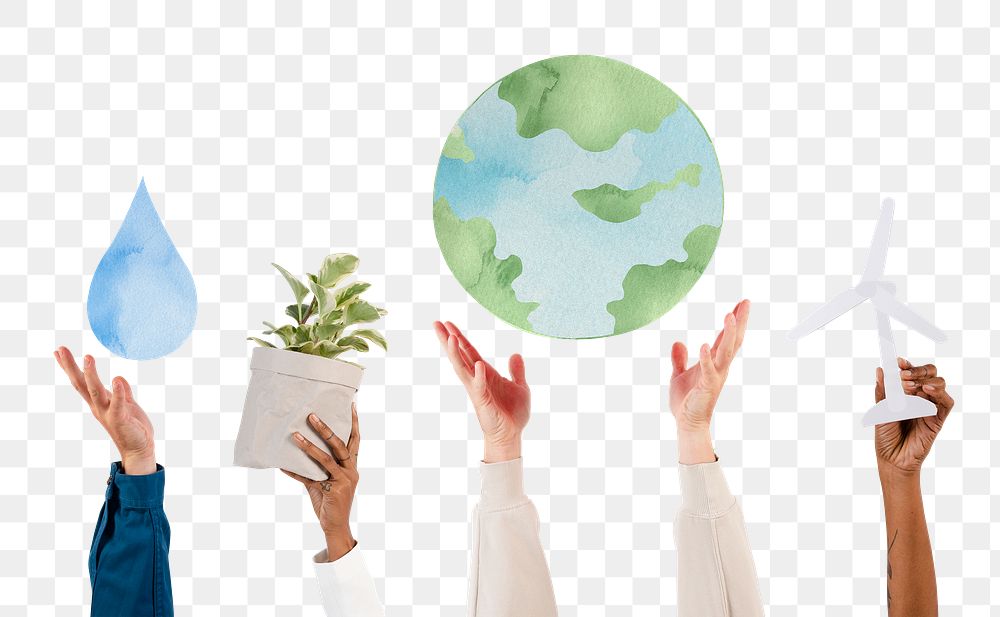 Png Hand presenting earth mockup sustainable environment 