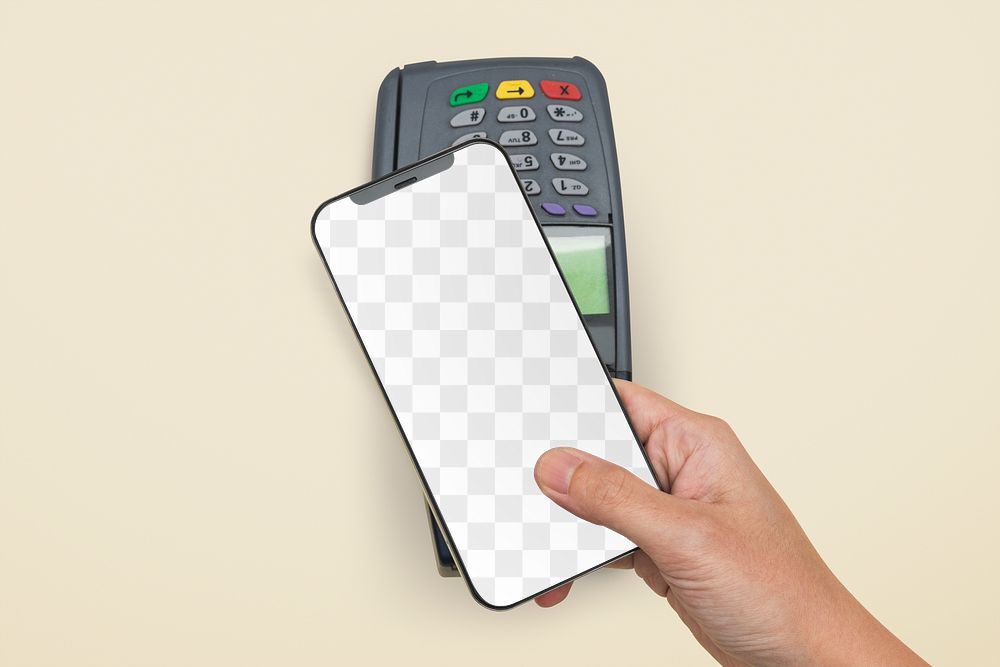 Png Smartphone screen mockup cashless payment in the new normal
