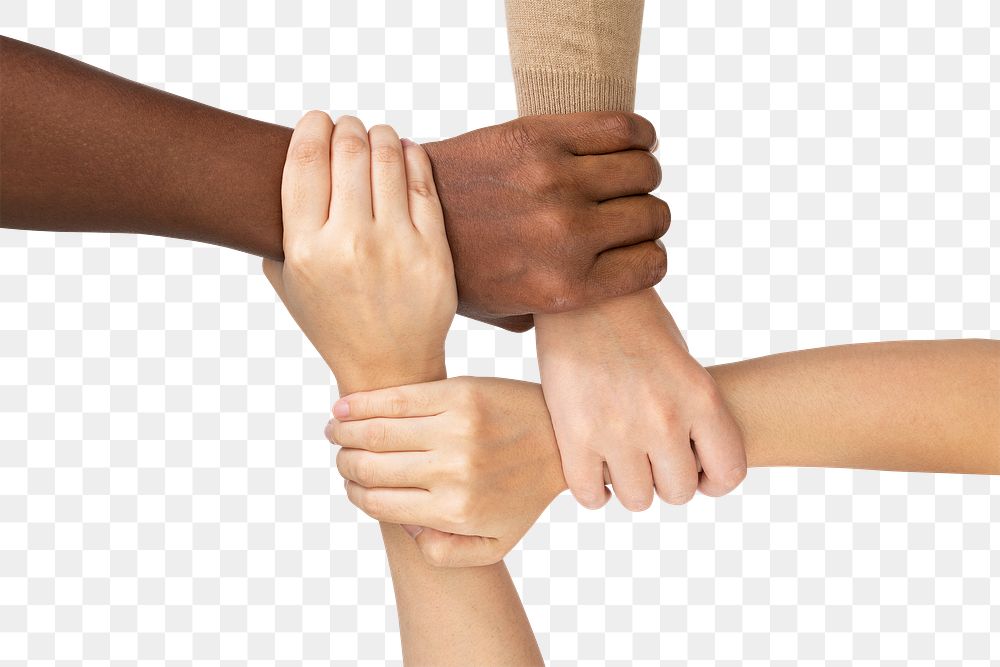 Png Diverse hands united mockup community care gesture