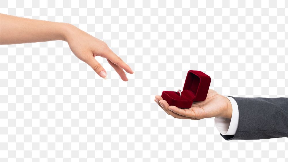 Png Engagement proposal hands mockup with man and woman